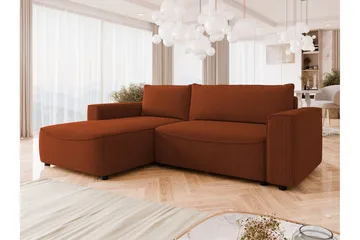 Burketown Bäddsoffa med Divan 3-sits i Sammet - Brun - Möbler - Soffa - Bäddsoffa - Bäddsoffa divan