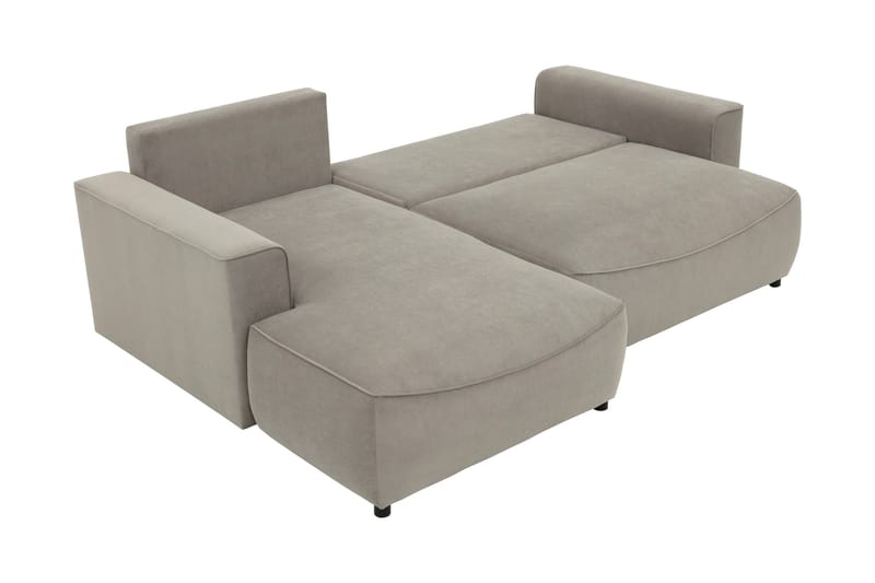 Burketown Bäddsoffa med Divan 3-sits i Sammet - Grå - Möbler - Soffa - Bäddsoffa - Bäddsoffa divan
