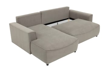 Burketown Bäddsoffa med Divan 3-sits i Sammet - Grå - Möbler - Soffa - Bäddsoffa - Bäddsoffa divan