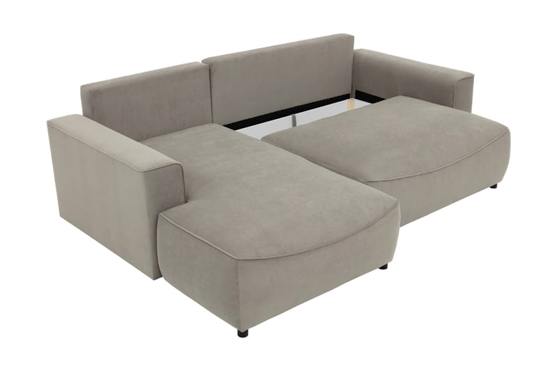 Burketown Bäddsoffa med Divan 3-sits i Sammet - Grå - Möbler - Soffa - Bäddsoffa - Bäddsoffa divan