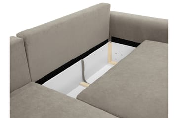 Burketown Bäddsoffa med Divan 3-sits i Sammet - Grå - Möbler - Soffa - Bäddsoffa - Bäddsoffa divan