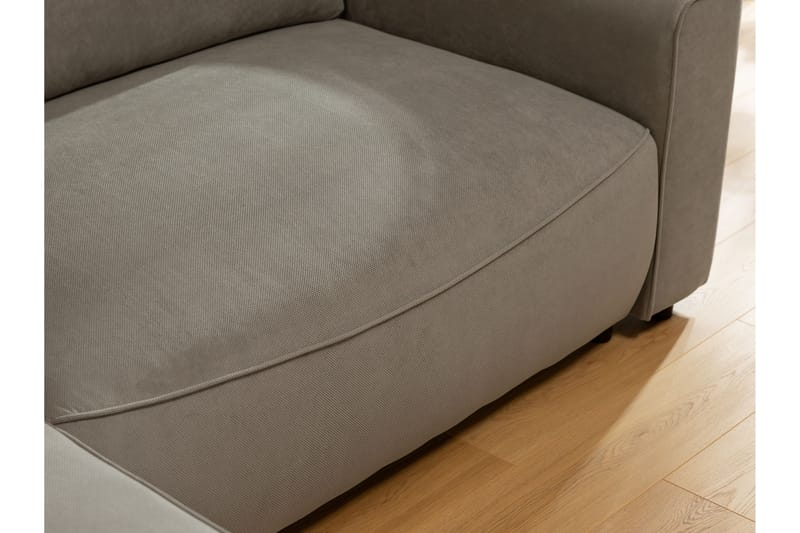Burketown Bäddsoffa med Divan 3-sits i Sammet - Grå - Möbler - Soffa - Bäddsoffa - Bäddsoffa divan