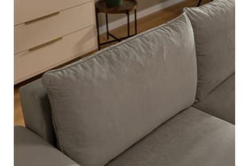 Burketown Bäddsoffa med Divan 3-sits i Sammet - Grå - Möbler - Soffa - Bäddsoffa - Bäddsoffa divan