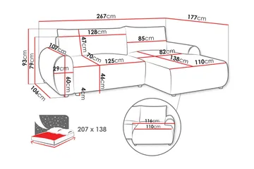 Burman Bäddsoffa med Divan 3-sits i Manchester - Brun - Möbler - Soffa - Bäddsoffa - Bäddsoffa divan