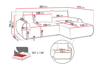 Burman Bäddsoffa med Divan 3-sits i Manchester - Grå - Möbler - Soffa - Bäddsoffa - Bäddsoffa divan