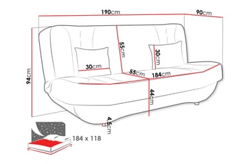 Burralla 2-sits Fällbar Bäddsoffa 118x184 cm med Förvaring i Sammet - Grön - Möbler - Soffa - Bäddsoffa - 2 sits bäddsoffa