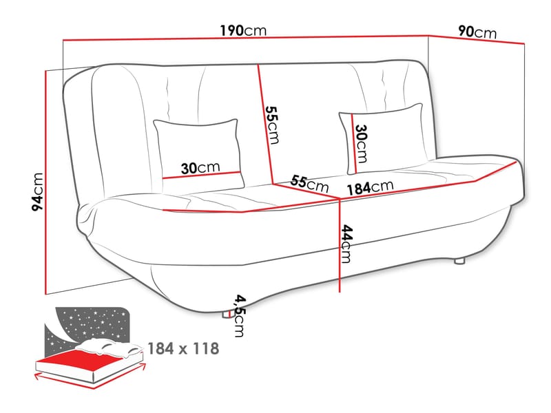 Burralla 3-sits Bäddsoffa - brun - Möbler - Soffa - Bäddsoffa - 2 sits bäddsoffa