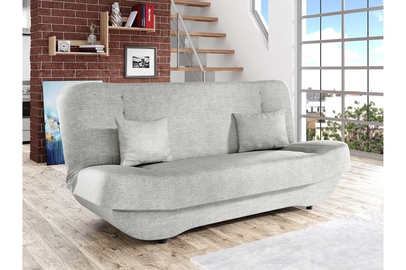 Burralla 3-sits Rektangulär Längsbäddad Bäddsoffa 118x184 cm med Förvaring i Tyg - Grå - Möbler - Soffa - Bäddsoffa - 3 sits bäddsoffa
