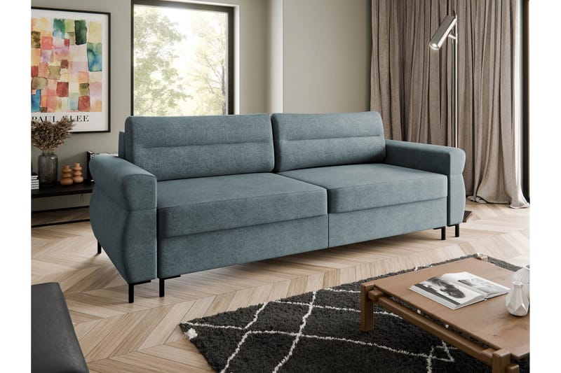 Busness Bäddsoffa 3-sits i Plysch - Grå - Möbler - Soffa - Bäddsoffa - 3 sits bäddsoffa