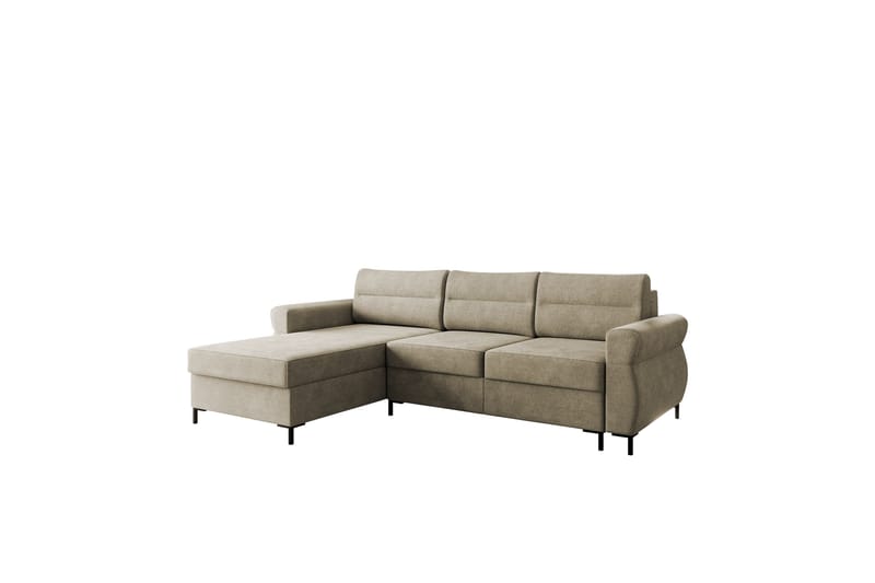 Busness Bäddsoffa med Divan 3-sits i Plysch, Beige