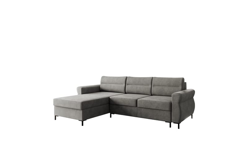 Busness Bäddsoffa med Divan 3-sits i Plysch - Grå - Möbler - Soffa - Bäddsoffa - Bäddsoffa divan