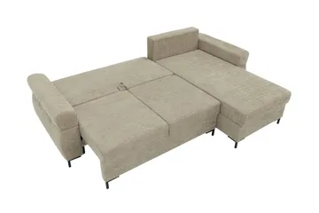 Busness Bäddsoffa med Divan 3-sits i Plysch - Beige - Möbler - Soffa - Bäddsoffa - Bäddsoffa divan