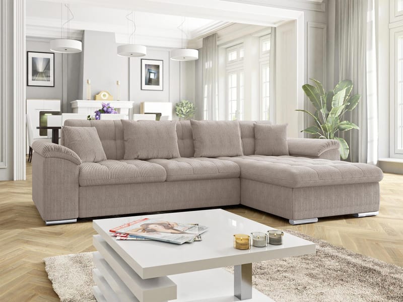 Camior 3-sits Bäddsoffa med divan och förvaring - Möbler - Soffa - Bäddsoffa - Hörnbäddsoffa