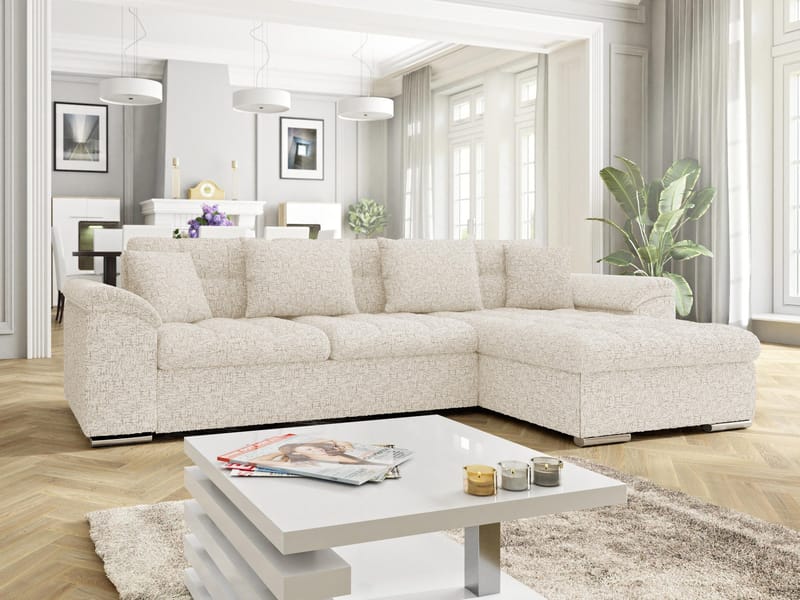 Camior 4-sits Bäddsoffa med divan Högervänd - Benvit - Möbler - Soffa - Bäddsoffa - Hörnbäddsoffa