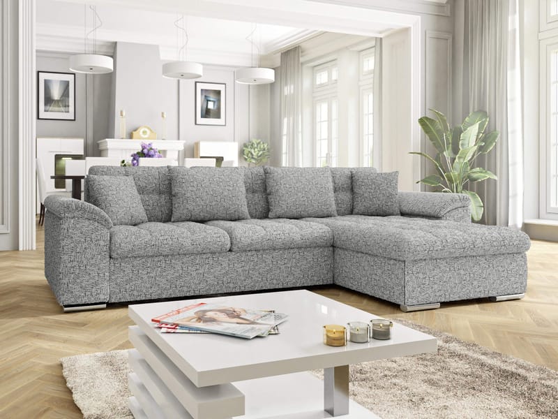 Camior 4-sits Bäddsoffa med divan Högervänd - Grå - Möbler - Soffa - Bäddsoffa - Hörnbäddsoffa