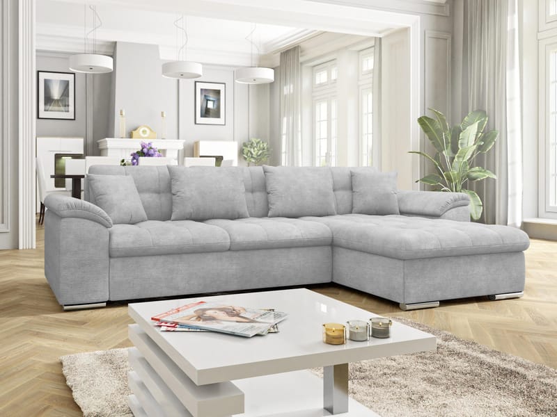 Camior 4-sits Bäddsoffa med divan Högervänd - grå - Möbler - Soffa - Bäddsoffa - Hörnbäddsoffa