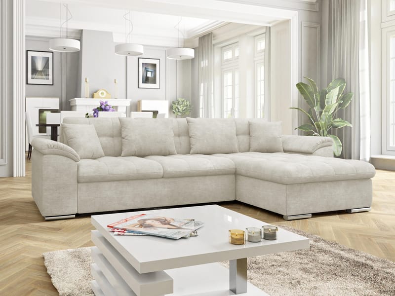 Camior 4-sits Bäddsoffa med divan Högervänd - Ljusbeige - Möbler - Soffa - Bäddsoffa - Hörnbäddsoffa