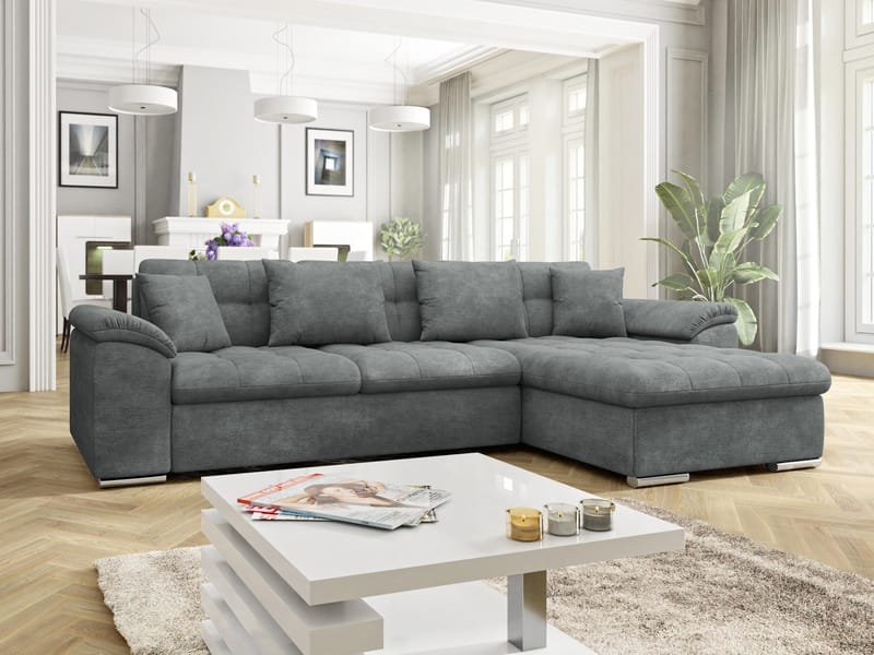 Camior 4-sits Bäddsoffa med divan Högervänd - Mörkgr å - Möbler - Soffa - Bäddsoffa - Hörnbäddsoffa