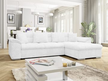 Camior 4-sits Bäddsoffa med divan Högervänd - Vit - Möbler - Soffa - Bäddsoffa - Hörnbäddsoffa