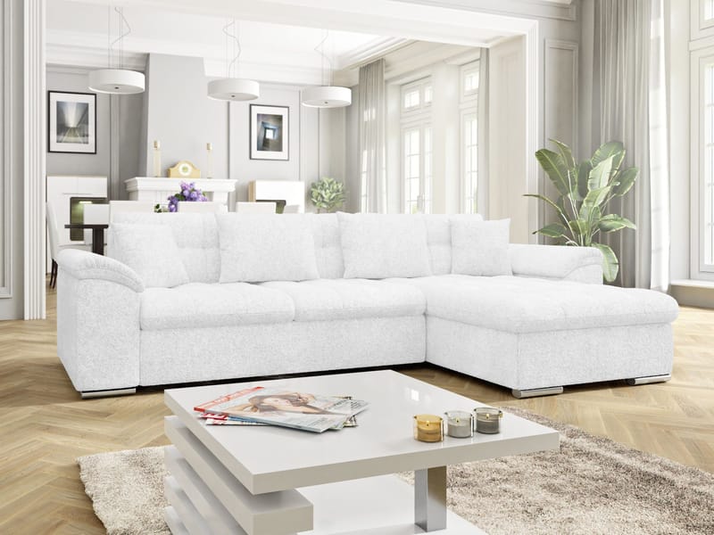 Camior 4-sits Bäddsoffa med divan Högervänd - Vit - Möbler - Soffa - Bäddsoffa - Hörnbäddsoffa