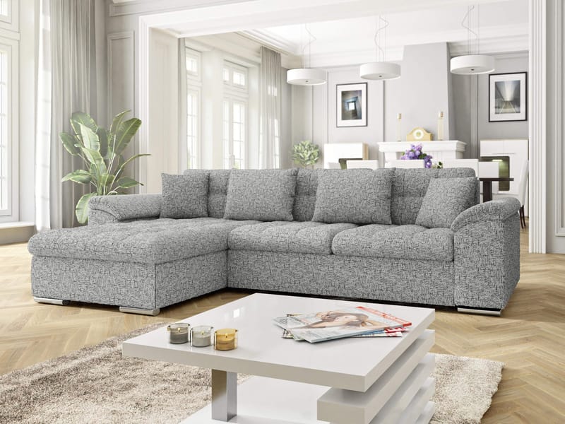 Camior 4-sits Bäddsoffa med divan Vänstervänd - Grå - Möbler - Soffa - Bäddsoffa - Hörnbäddsoffa