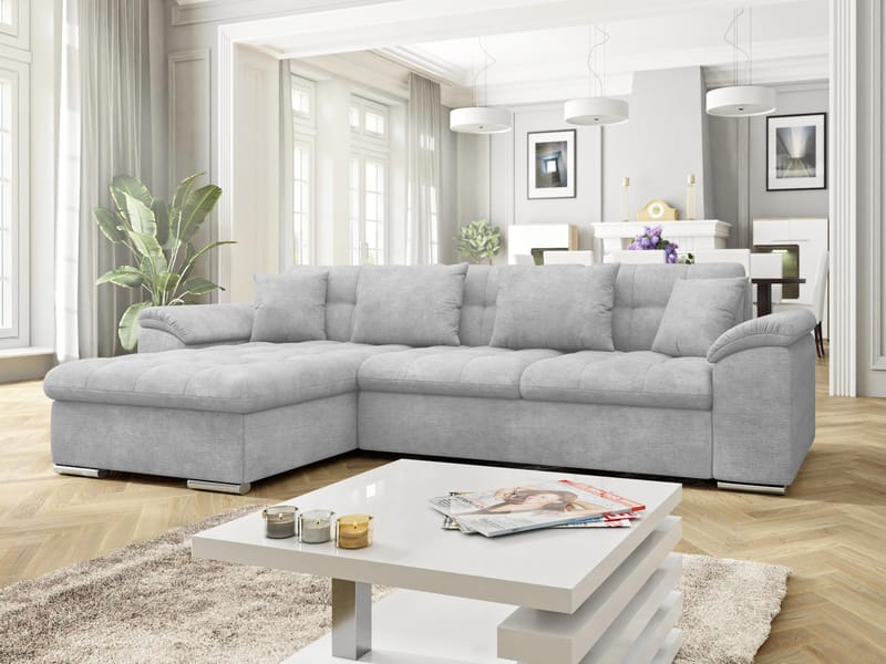 Camior 4-sits Bäddsoffa med divan Vänstervänd - grå - Möbler - Soffa - Bäddsoffa - Hörnbäddsoffa
