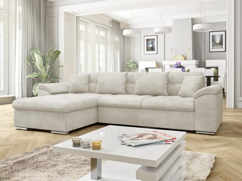 Camior 4-sits Bäddsoffa med divan Vänstervänd - Ljusbeige - Möbler - Soffa - Bäddsoffa - Hörnbäddsoffa