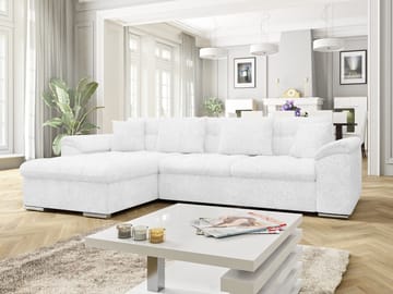 Camior 4-sits Bäddsoffa med divan Vänstervänd - Vit - Möbler - Soffa - Bäddsoffa - Hörnbäddsoffa