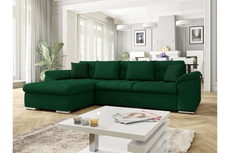 Camior Bäddsoffa m. Divan 3-sits - Grön - Möbler - Soffa - Bäddsoffa - Bäddsoffa divan