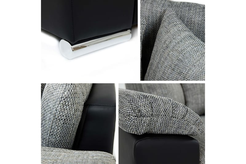 Camior Bäddsoffa m. Divan 3-sits - Vit/Svart - Möbler - Soffa - Bäddsoffa - Bäddsoffa divan