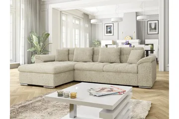 Camior Bäddsoffa med Divan 3-sits - Beige - Möbler - Soffa - Bäddsoffa - Bäddsoffa divan