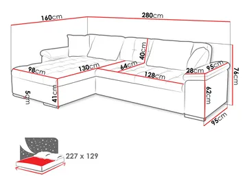 Camior Bäddsoffa med Divan 3-sits - Brun - Möbler - Soffa - Bäddsoffa - Bäddsoffa divan