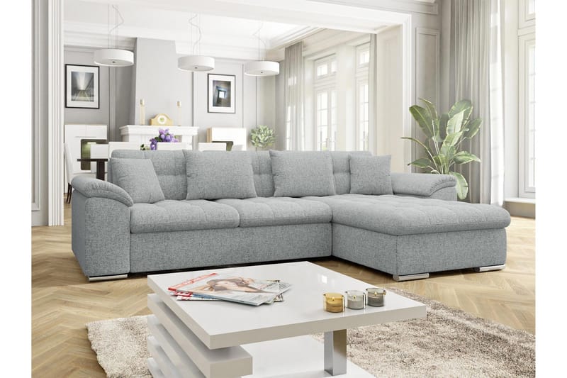 Camior Bäddsoffa med Divan 3-sits - Grå - Möbler - Soffa - Bäddsoffa - Bäddsoffa divan