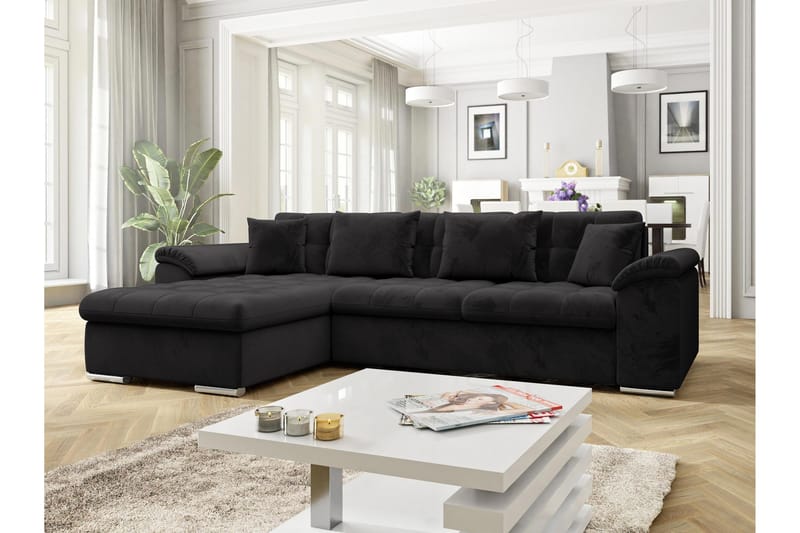 Camior Bäddsoffa med Divan 3-sits - Svart - Möbler - Soffa - Bäddsoffa - Bäddsoffa divan
