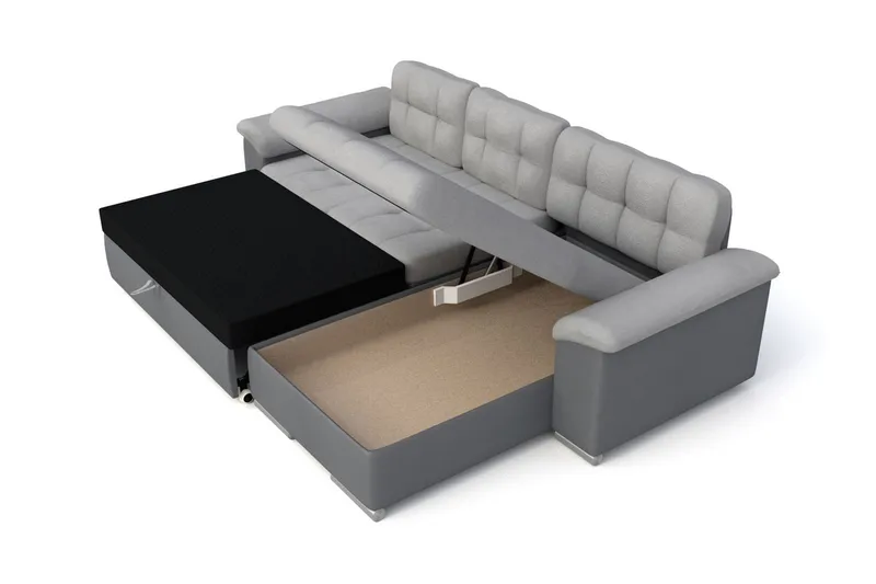 Camior Divanbäddsoffa 280x160x76 cm - Grå - Möbler - Soffa - Skinnsoffa