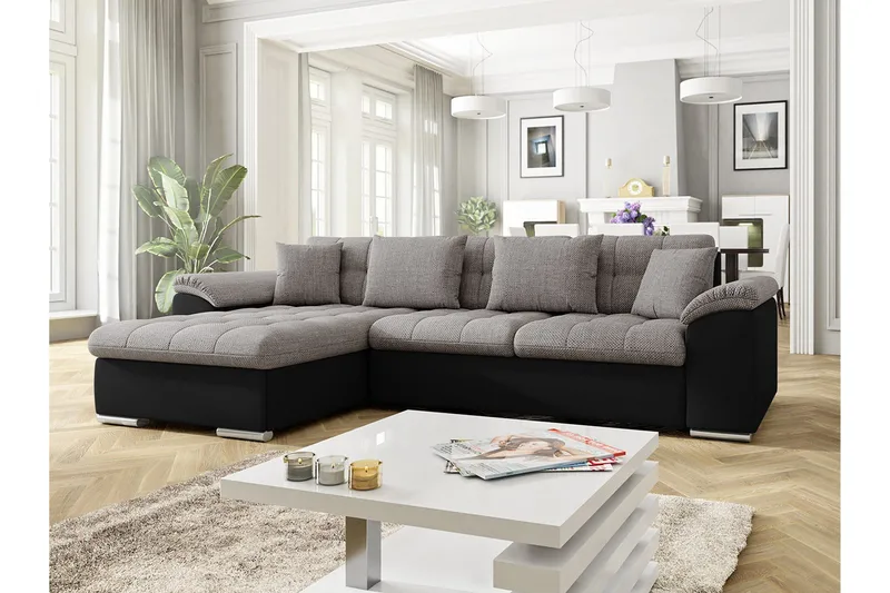 Camior Divanbäddsoffa 280x160x76 cm - Grå - Möbler - Soffa - Skinnsoffa