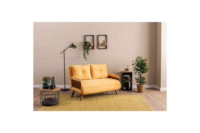 Canelo Bäddsoffa 2-sits - Senapsgul - Möbler - Soffa - Bäddsoffa - 2 sits bäddsoffa