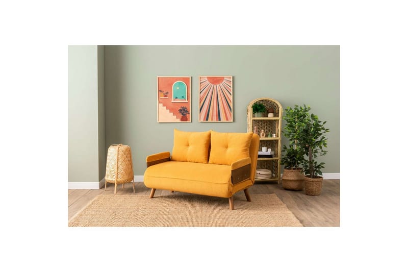 Canelo Bäddsoffa 2-sits - Senapsgul - Möbler - Soffa - Bäddsoffa - 2 sits bäddsoffa