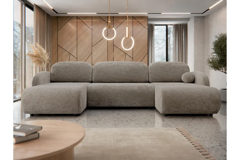 Carve Bäddsoffa Dubbeldivan 3-sits - Beige - Möbler - Soffa - Bäddsoffa - U bäddsoffa