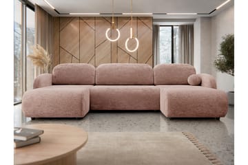 Carve Bäddsoffa Dubbeldivan 3-sits - Rosa - Möbler - Soffa - Bäddsoffa - U bäddsoffa