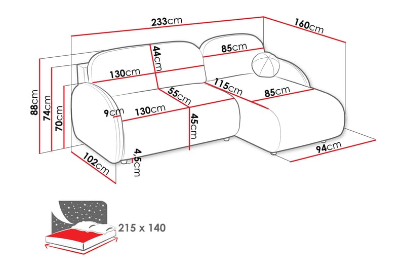 Carve Bäddsoffa m. Divan 2-sits - Grå - Möbler - Soffa - Bäddsoffa - Bäddsoffa divan