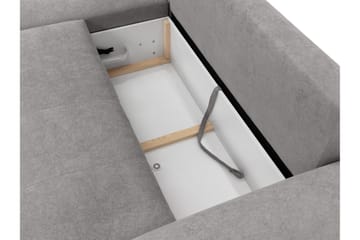 Ceibo Bäddsoffa med Divan 3-sits i Plysch - Grå - Möbler - Soffa - Bäddsoffa - Bäddsoffa divan