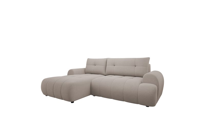 Ceibo Bäddsoffa med Divan 3-sits i Plysch - Grå - Möbler - Soffa - Bäddsoffa - Bäddsoffa divan