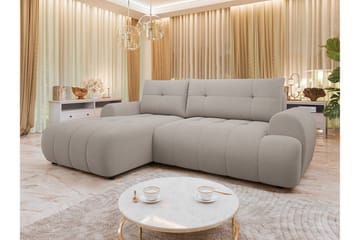 Ceibo Bäddsoffa med Divan 3-sits i Plysch - Grå - Möbler - Soffa - Bäddsoffa - Bäddsoffa divan