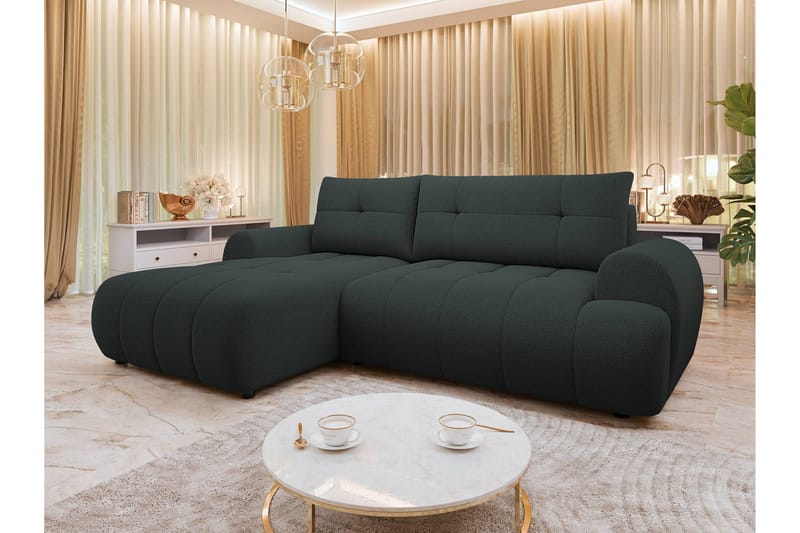 Ceibo Bäddsoffa med Divan 3-sits - Svart - Möbler - Soffa - Bäddsoffa - Bäddsoffa divan