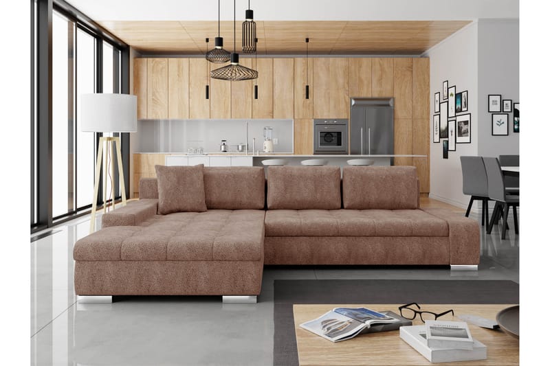 Cerys Bäddsoffa m. Divan 3-sits - Rosa - Möbler - Soffa - Bäddsoffa - Bäddsoffa divan
