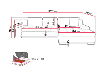 Cerys Bäddsoffa m. Divan 3-sits - Möbler - Soffa - Bäddsoffa - Bäddsoffa divan
