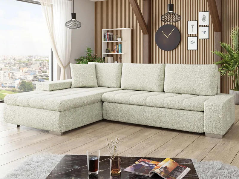 Cerys Bäddsoffa med Divan 4-sits - Beige - Möbler - Soffa - Bäddsoffa - Bäddsoffa divan