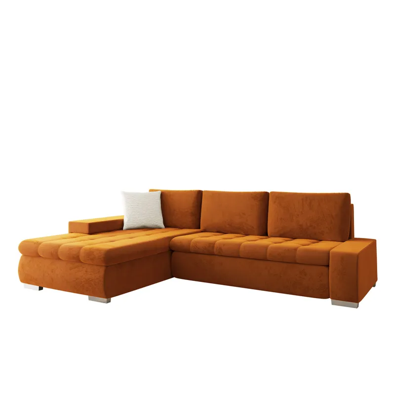Cerys Bäddsoffa med Divan 4-sits - Orange - Möbler - Soffa - Bäddsoffa - Bäddsoffa divan
