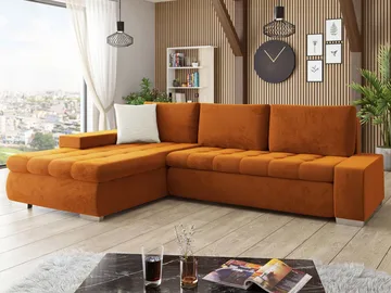 Cerys Bäddsoffa med Divan 4-sits - Orange - Möbler - Soffa - Bäddsoffa - Bäddsoffa divan